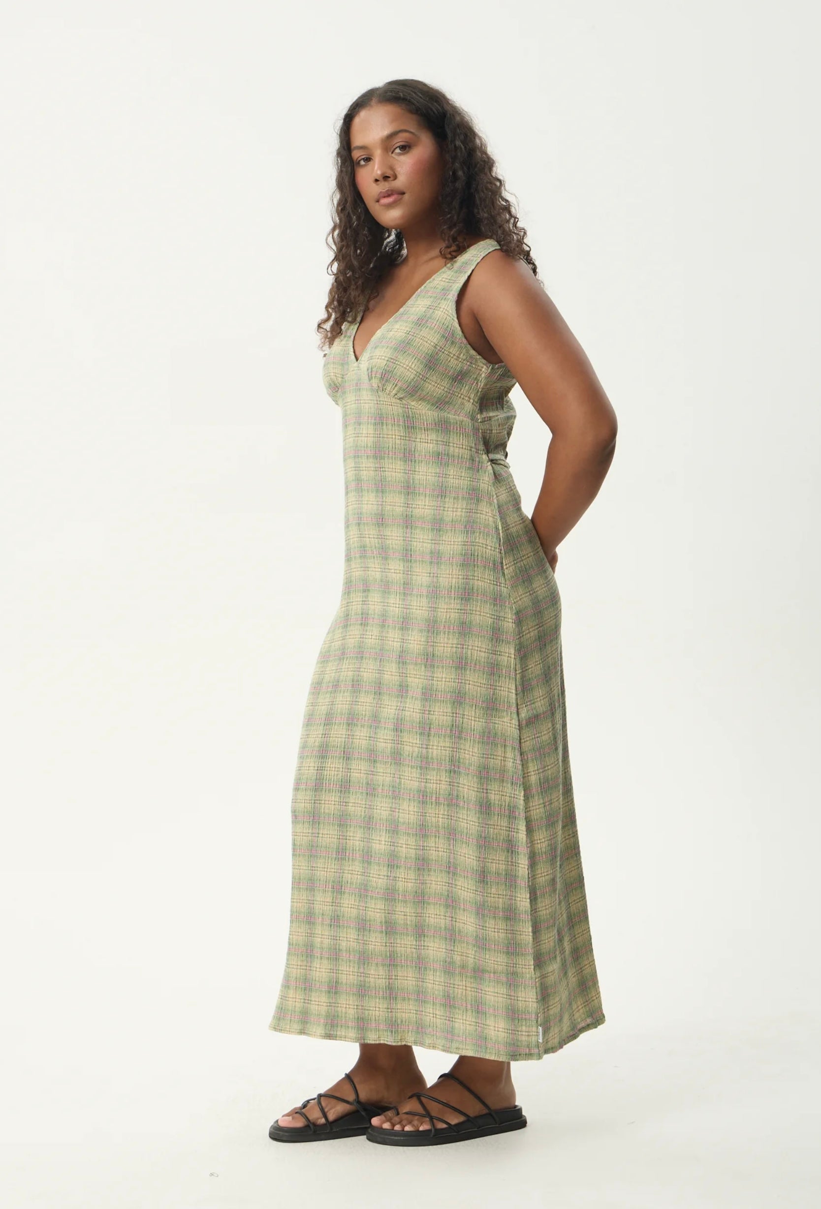 white christmas dresses AFENDS Womens Asta - Seersucker Maxi Dress main image 0